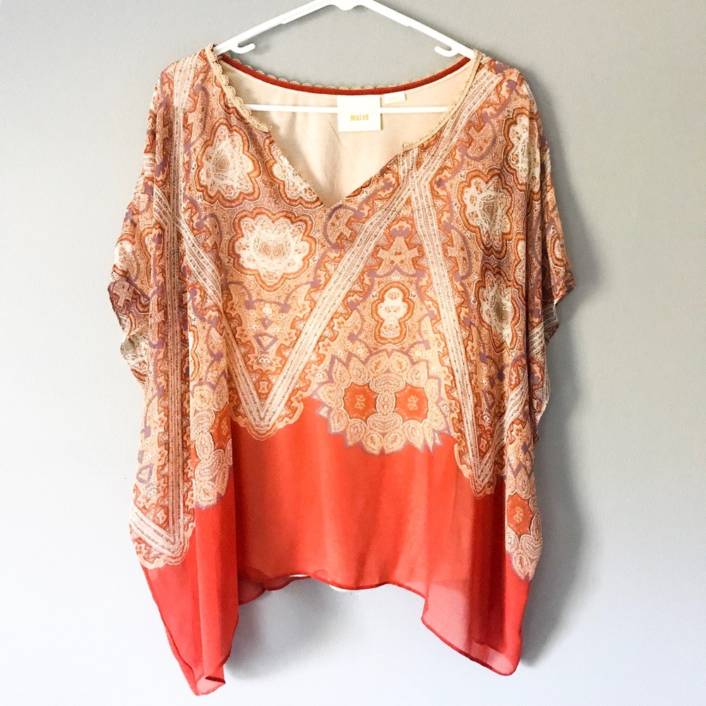 Anthropologie Maeve Silk Floral Top